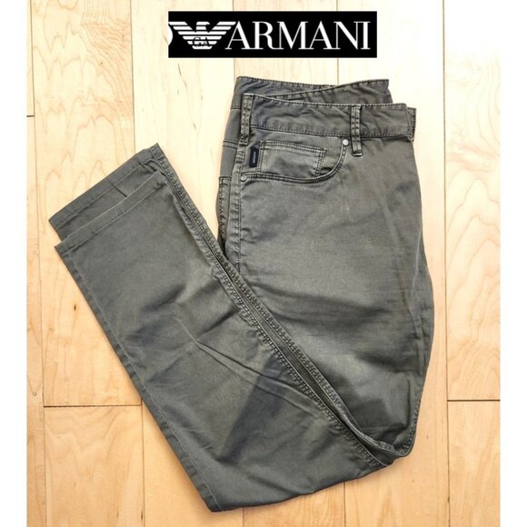ARMANI Jeans ITALY Pants Khaki Fit sz M-6 Cotton Blend - Saks Fifth Ave purchase - Picture 1 of 16